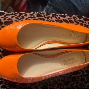 Talbots Bright Orange Women's Flats 5 NWOT